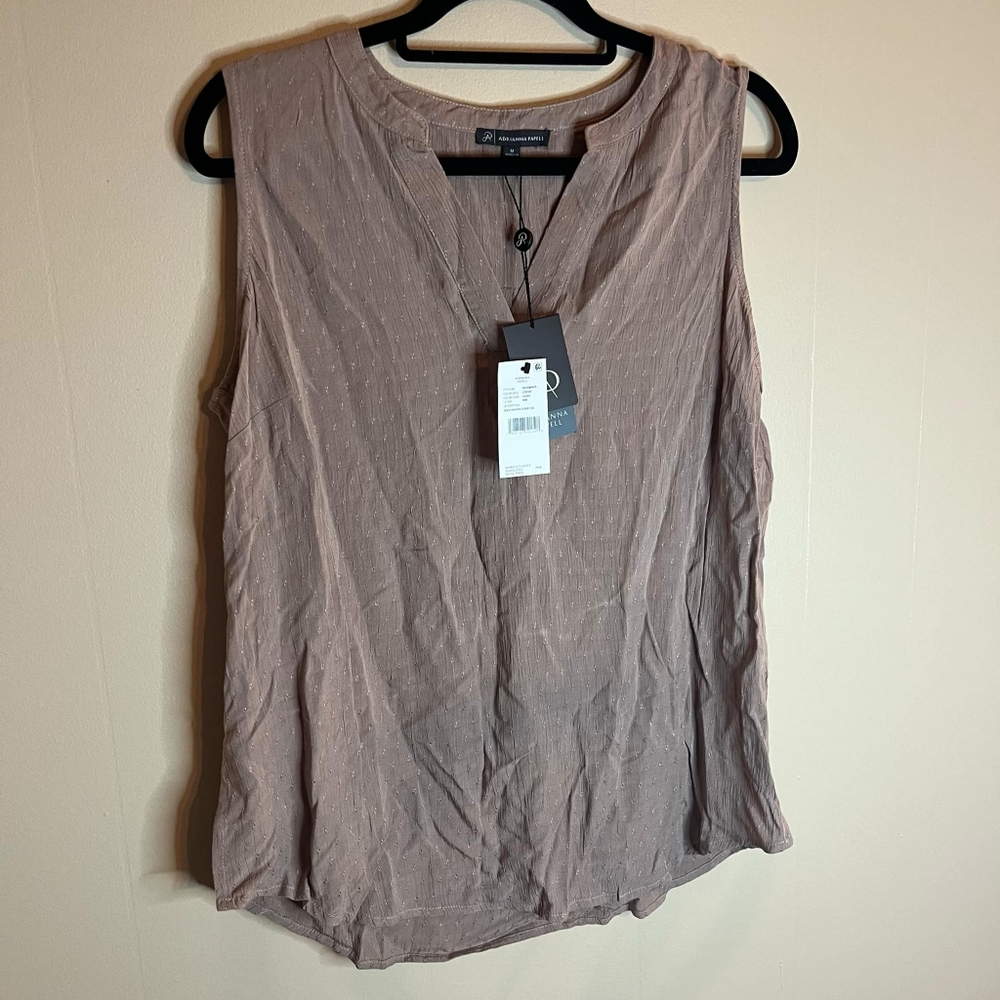 Adrianna Papell Sleeveless Swiss Dot Blouse
